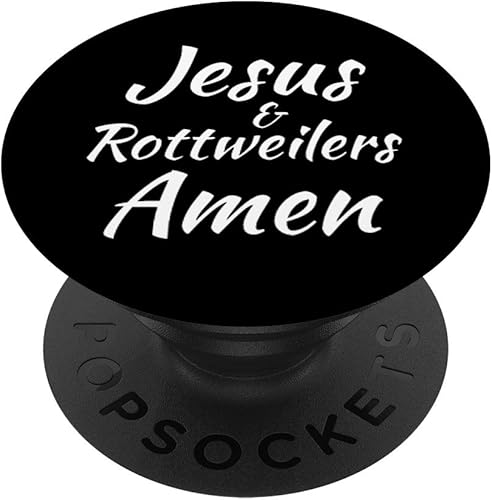 Jesús y Rottweilers Christian Gift Faith Dog PopSockets agarre y soporte para teléfonos y tabletas