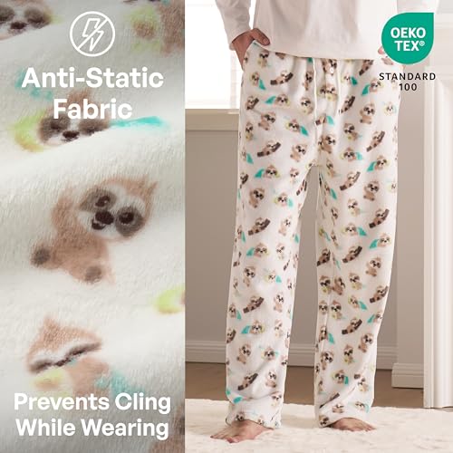 Giggling Getup Mens Christmas Pajama Pants Soft Flannel Fleece Pj Bottoms Lounge Pants with Pockets＆Drawstring Plaid3