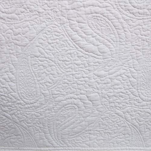 Greenland Home Paisley Quilted Bed Skirt, Full, White #TOP3