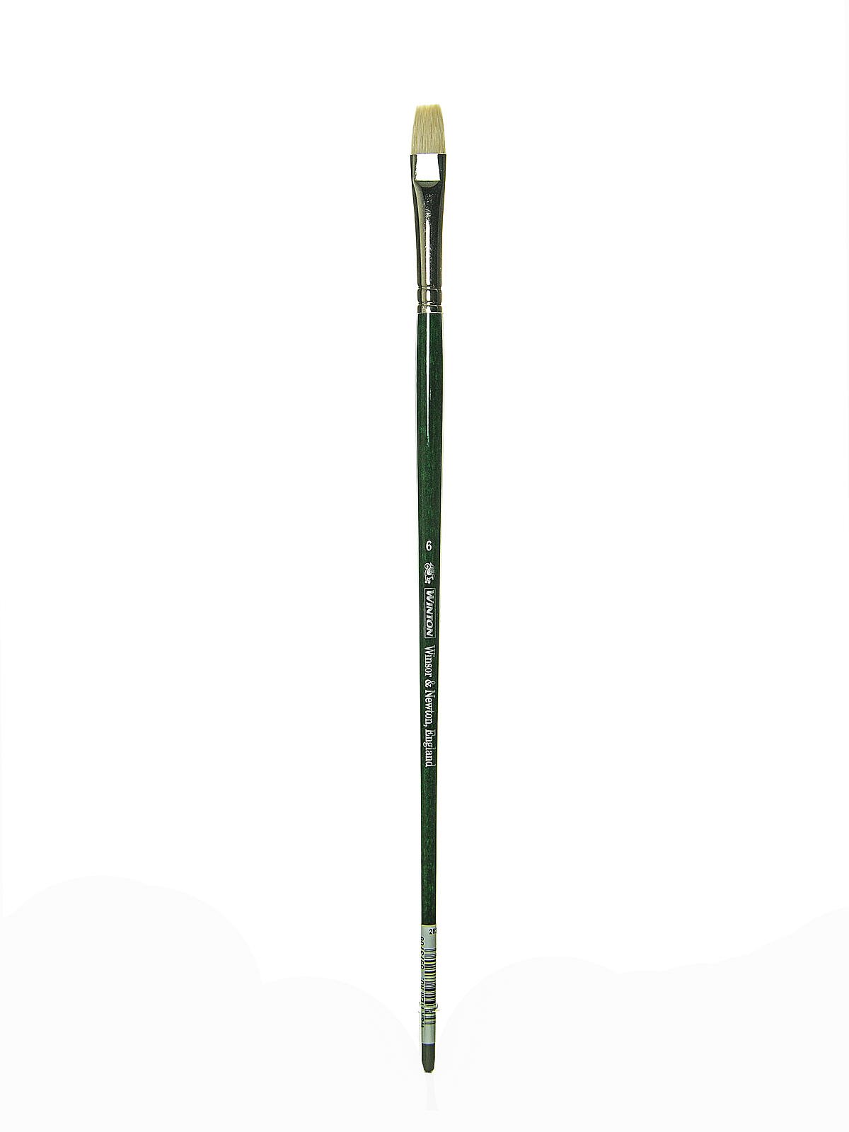 Winsor & Newton Size 6 Winton Hog Short Flat-Long Handle
