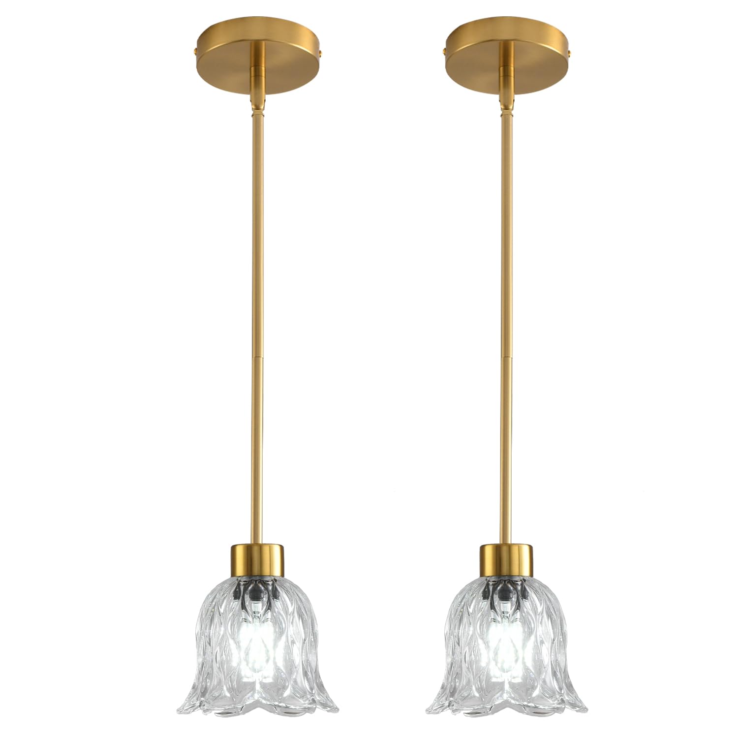 Pendant Lamp with Glass Shade, Modern Antique Brass Pendant Lights,Hanging Light Vintage Glass Shade, Island Light Pendant Light Fixture for Bedroom Living Room Kitchen