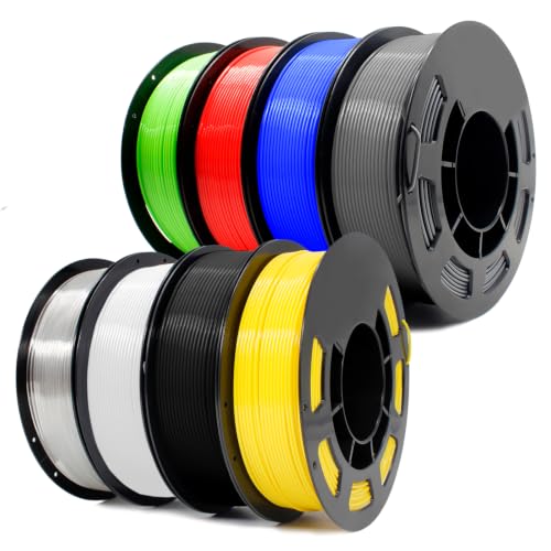 Image of 1.75mm PETG Filament 8 Colors 250g 8 Pack, Low Warping High Toughness 3D Printer Filament for Most FDM 3D Printers