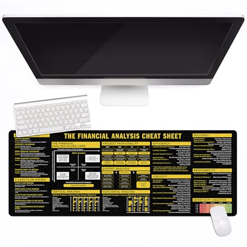 Image of Financial Analysis Cheat Sheet Mouse Mat KMH Mouse Pad for Accountants Analysts, Financial Knowledge Large Desk Mat, Mousepad Essential Computer Accessories for Study, Work, and Reference Purposes