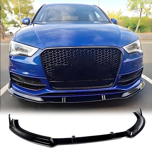 MUTUSAISI Séparateur Lèvre Avant pour Audi S3 A3-SLine 2013 2014 2015 2016 8V,Voiture becquets Avant Pare-Chocs Corps pelles Garde Accessoires(Noir Brillant)