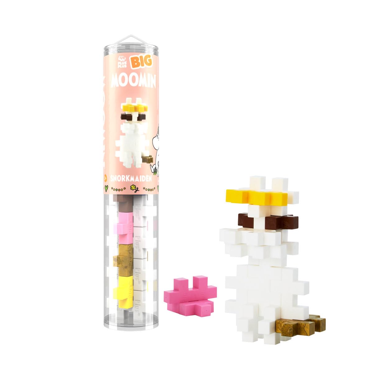 PLUS PLUS BIG Moomin Building Blocks Toy - 15 Large Durable Stacking Pieces - Kids Construction Toys & Preschool Learning Resources for Home or Travel, Toddler Toys for Ages 1-5 yrs, Snorkmaiden