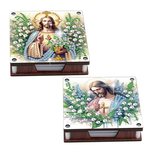 JISHSHAY 2 PCS Diamond Art Note Box Jesus Diamond Painting