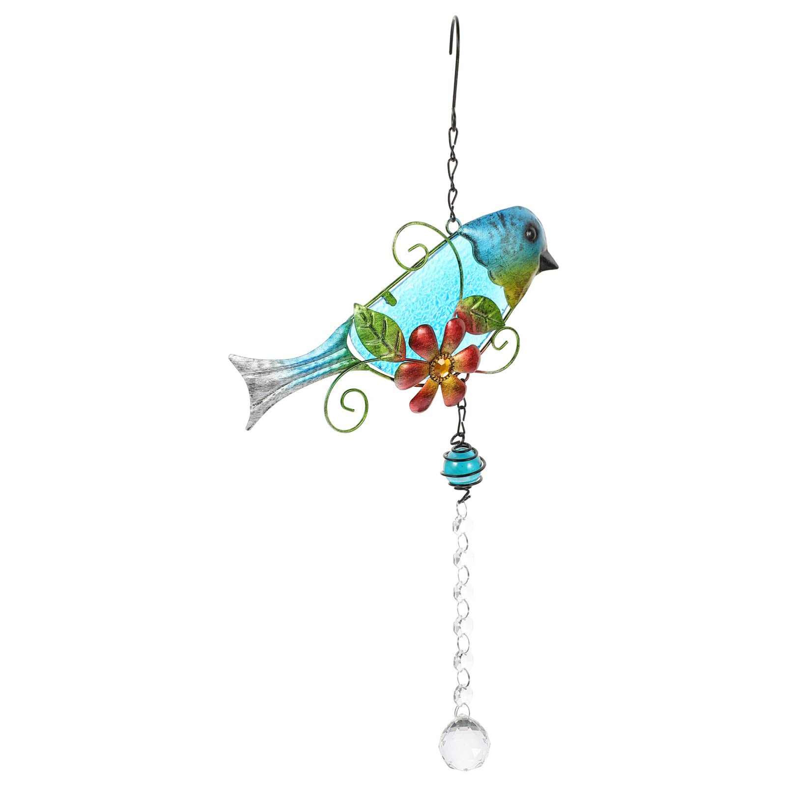Ubervia Stained Glass Bird Suncatcher with Crystal for Window Hanging Prism for Garden Decoration Glass Hummingbird Ornament Hangings Sunlight Reflection Rainbow Maker-image-22