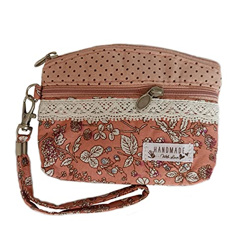 Coin Purse for Women Cute Small Wallets Change Purse Coin Pouch (orange pink)3