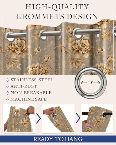 Image of Cloth Fusion Printed 100% Blackout Long Door Curtains 9 Feet Set of 2