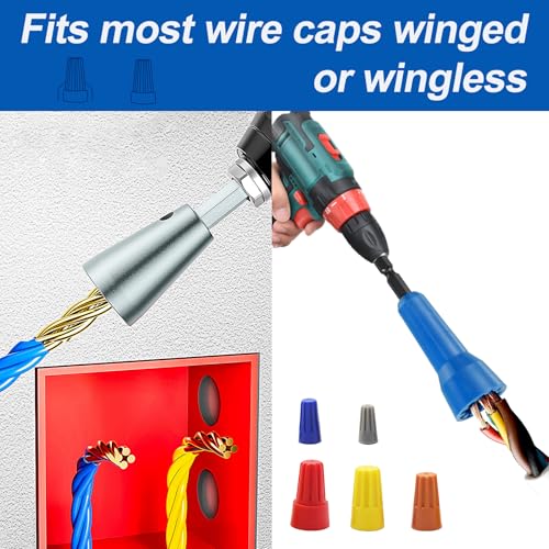 Image of Wire Twister Tool for Drill, Wire Nut Twister Electrician Tool, Wire Connector Wire Twisting Tool for Drill, 6mm Hex Shank Cable Quick Twisting, Wire Stripping and Twisting Tool