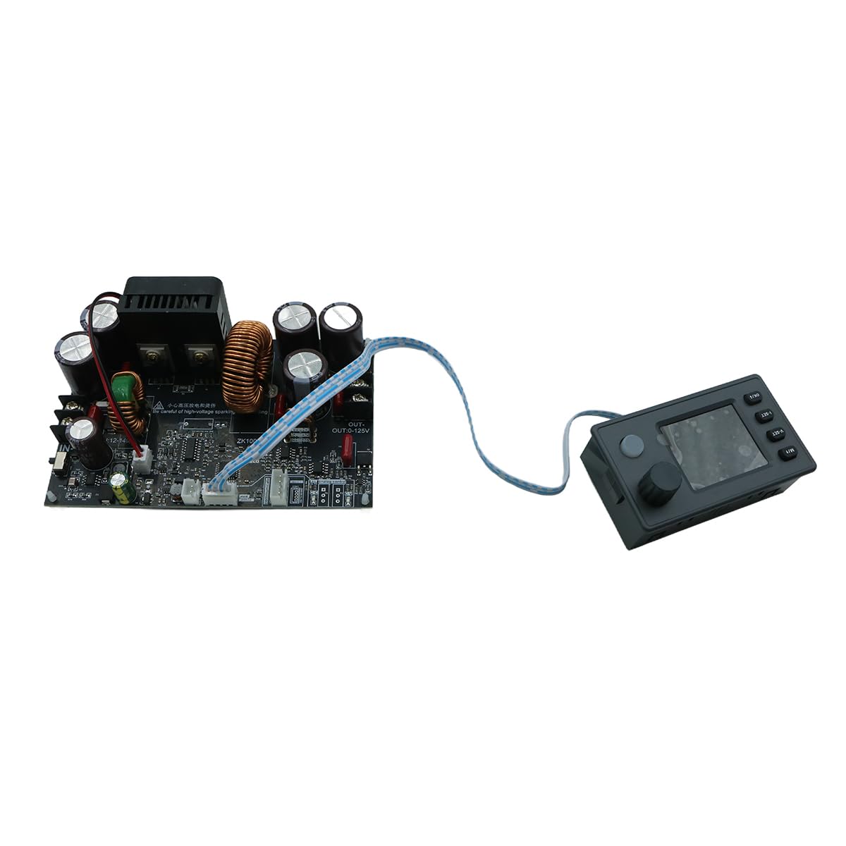 Placa base reguladora de voltaje CC ajustable con pantalla color de 1.8 y carcasa
