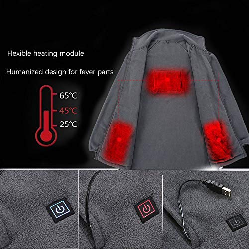 Heated Fleece Jacket, USB Electric Fleece Heating Warming Jacket for Men & Women (No Battery)3