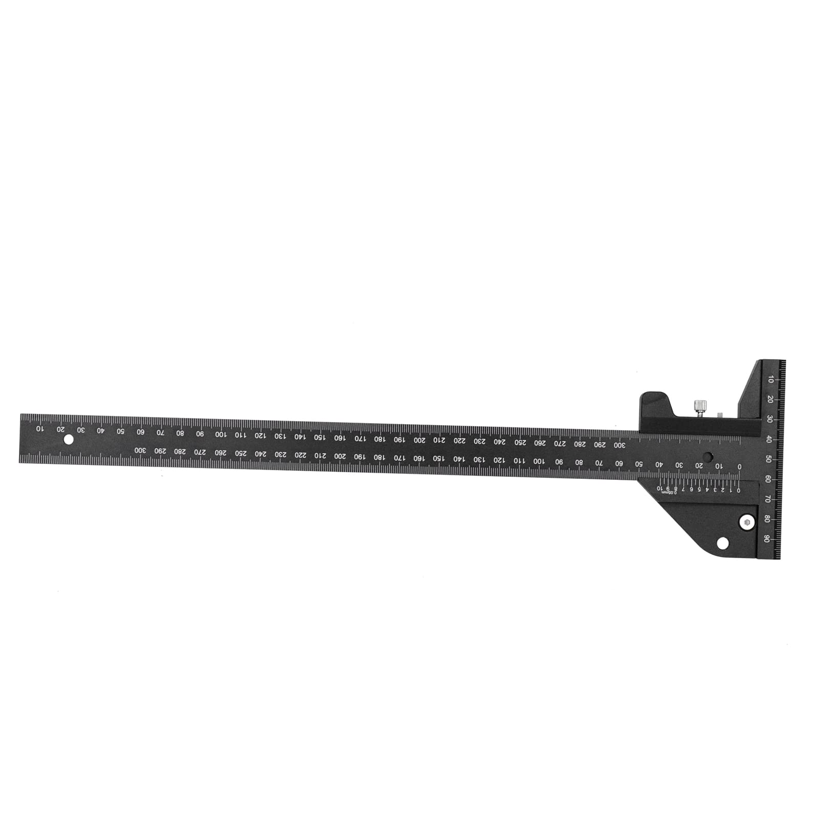 Yosoo Health Gear Linijka do Obróbki Drewna, Suwmiarka Głębokości ze Stopu Aluminium 300 Mm, Oznaczenie 45 90 135 Stopni, tył Magnetyczny, Skala Laserowa do Pomiaru Układu Stolarza