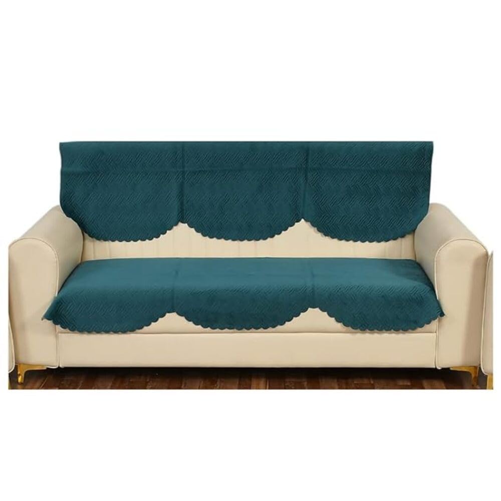Pink Quilted Sofa Cover - Velvet 1 Seater Cover -11 Pink Quilted Sofa Cover - Velvet 1 Seater Cover -11
