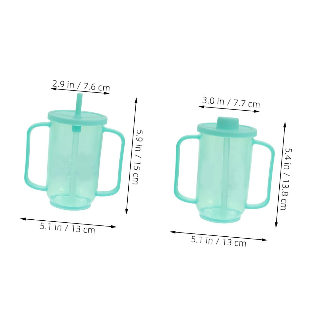 Seniorenpflegebecher 350ml Kunststoff Grün 2 Stück Auslaufsicher