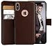 iPhone X Wallet Case, Durable and Slim, Lightweight with Classic Design & Ultra-Strong Magnetic Closure, Faux Leather, Dark Brown, Apple X (2017)