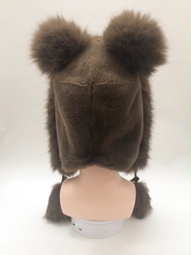 yolrdiw Faux Fur Bear Hat with Ears Flaps Winter Fluffy Beanie Cap