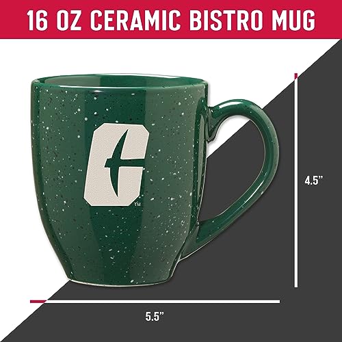 Image of Rico Industries NCAA North Carolina-Charlotte 49ers Green Personalized 16 oz Team Color Laser Engraved Speckled Ceramic Coffee Mug