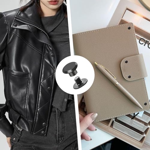 110 Sets Buchschrauben, M5 Chicago Schrauben Set, Schraubnieten für Leder Nieten Set mit Hülsenschrauben, Binding Schrauben Ledernieten Set, Hohlnieten Set für Basteln Leder Gürtel Gepäck Taschen