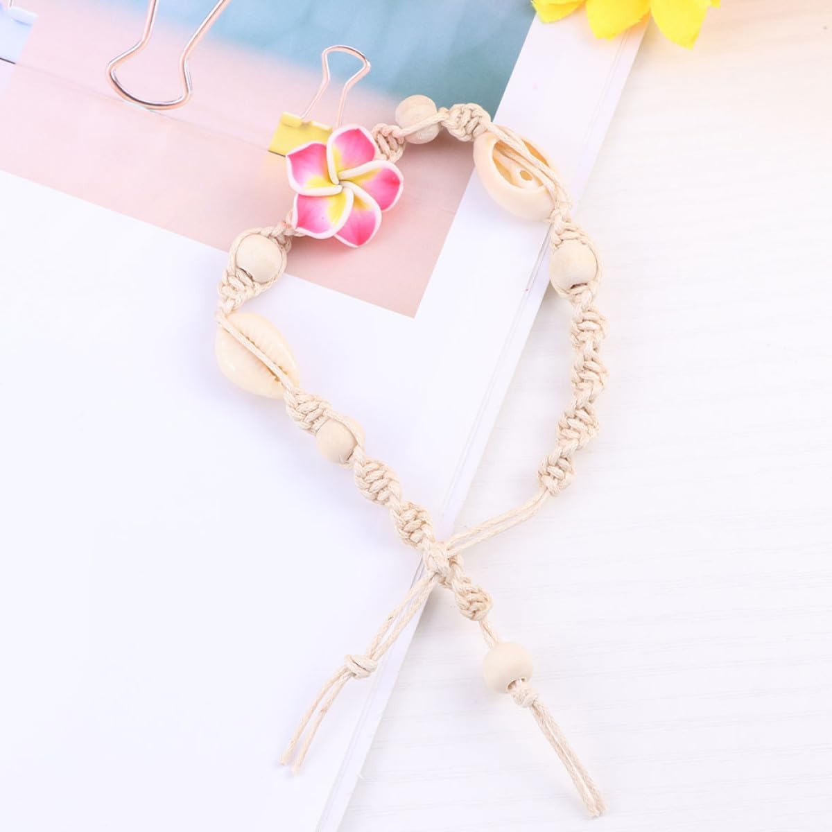 TEHAUX 2pcs Women Flower Shell Anklets Adjustable Boho Beach Jewelry image 4