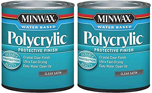 Minwax 63333444 Polycrylic Protective Finish Water Based,1 Quart, Satin 2 Pack