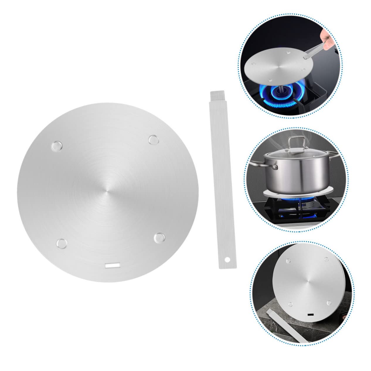 Placa Difusora de Calor Adaptador Resistente Fácil de Operar y No se Deforma de Acero Inoxidable 1 Set para Cocina de Inducción para Uso Doméstico