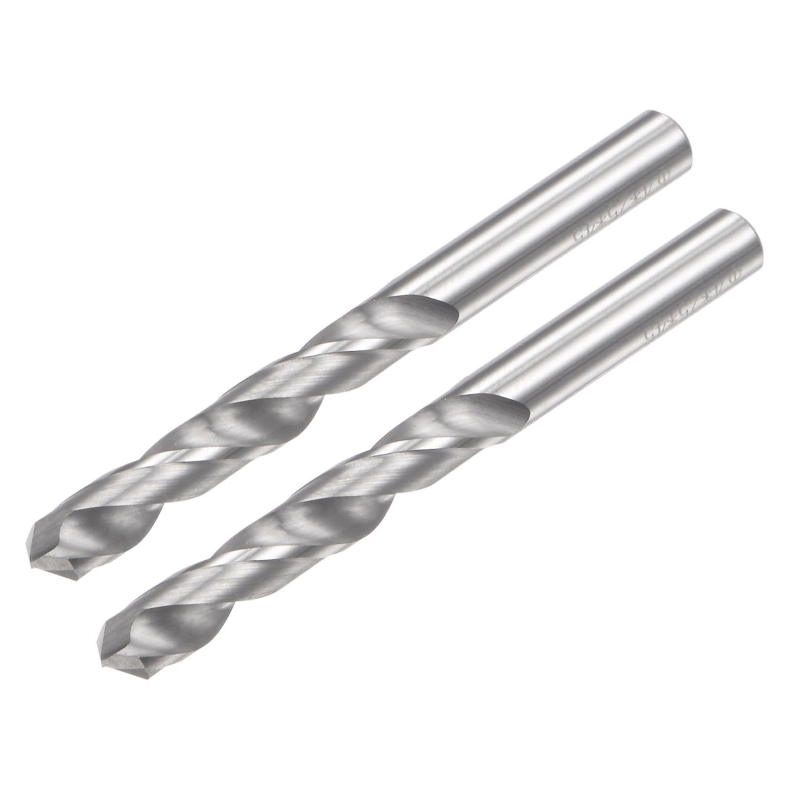 YOKIVE 2 Pcs Solid Carbide Drill Bits, 4mm C2/K20 Tungsten Carbide Tipped 118° Standard Point, Great for Iron, Metalworking, Stainless Steel, Aluminum