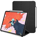Luvvitt iPad Pro 11 2018 Case with Pencil Holder (Wireless Charging Compatible) Front and Back Full Body Cover for Apple (Compatible with 2018 Version only) - Heather Black