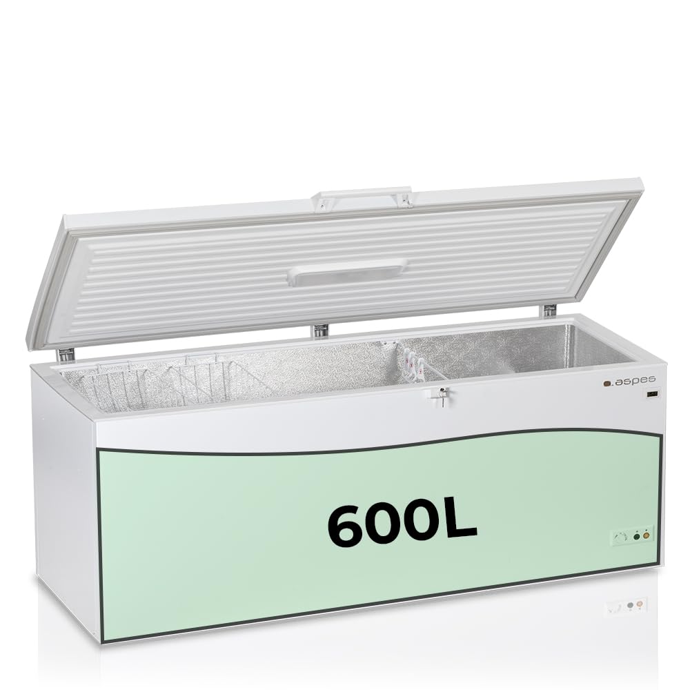 Aspes Congelador horizontal Blanco ACH6200EDC. Capacidad 600 Litros, Dual Cooling, 2 Cestas, Bajo nivel Sonoro, Eficiencia Energética Clase C