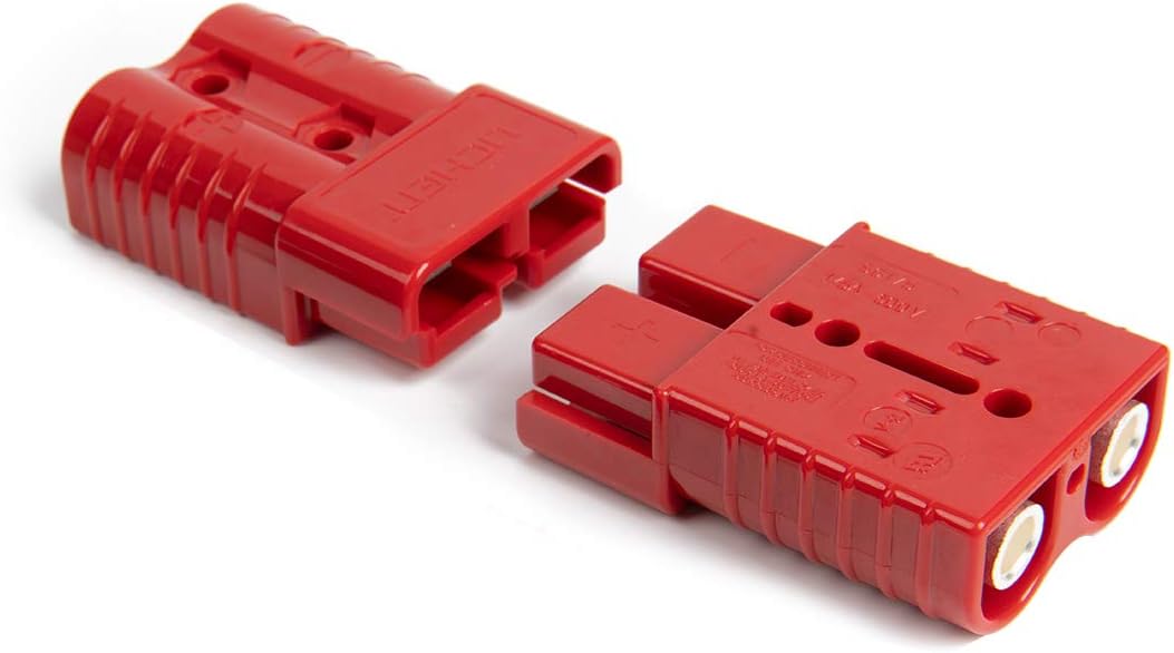 HYCLAT 2-4 Gauge Battery Quick Connect/Disconnect Wire Harness Plug Connector Recovery Winch Trailer, Pack of 2, Red