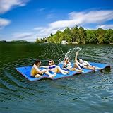Outroad 12FT Floating Water Pad Mat, 3 Layers XPE Foam Lily Pad for Beach, Ocean, Lake, Roll-Up Floating Island for Water Recreation and Relaxing（Blue）