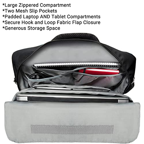 3-in-1 10 12-inch Tablet Laptop Bag for iPad 10.2" 9.7", Air 10.9" 10.5", Pro 11" 12.9" (Black)3