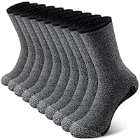 SIMIYA Merino Wool Socks for Men, Winter Thick Hiking Socks, 5 Pairs Thermal Breathable Crew Mens Socks for Outdoor Sports, 5 Grey, UK 7-11