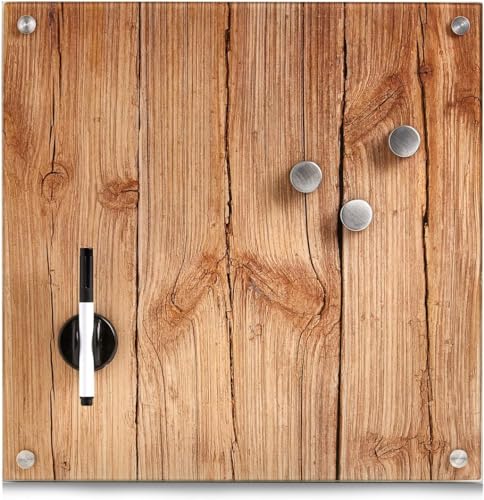 Lavagna Magnetica in Vetro Effetto Legno – Lavagna da Parete