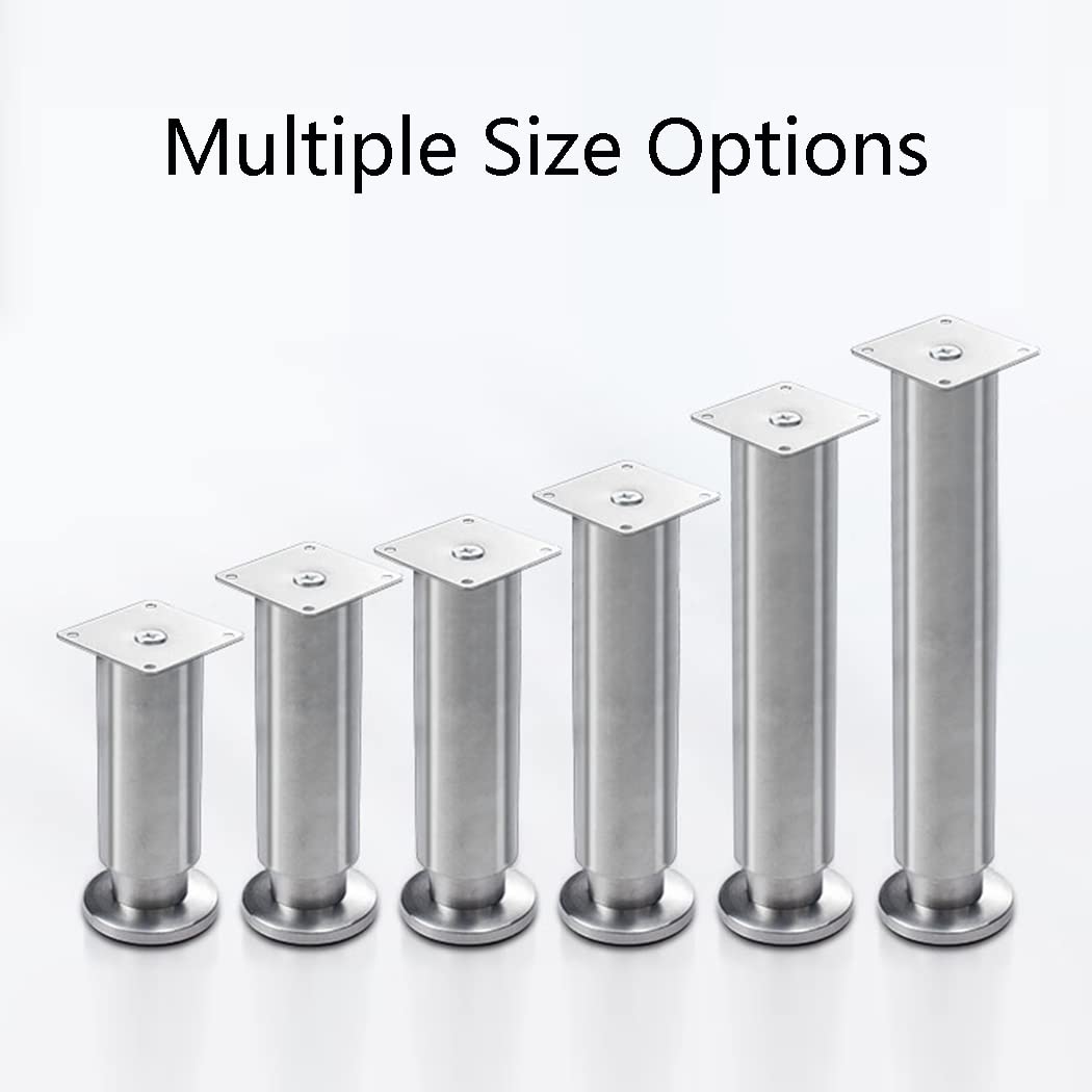Zestaw 4 regulowanych nóżek meblowych ze stali nierdzewnej 30 cm (11,8"), idealne do sof, stołu, biurka, szafki i łóżka. Metalowe nóżki wsporcze z wykończeniem PLA