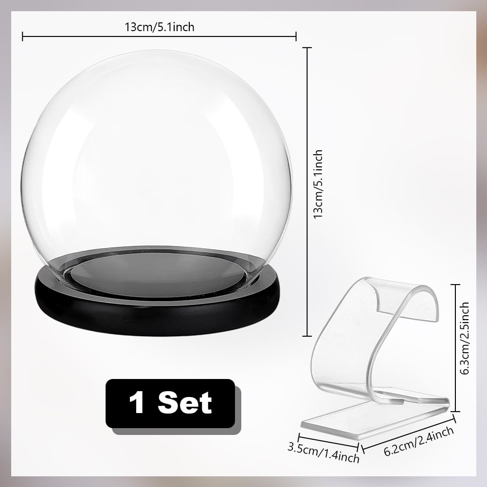 PH PadnaHall - Présentoir dôme en verre acrylique pour montres - Présentoir à bijoux pour homme et femme - 13,5 x 13 cm