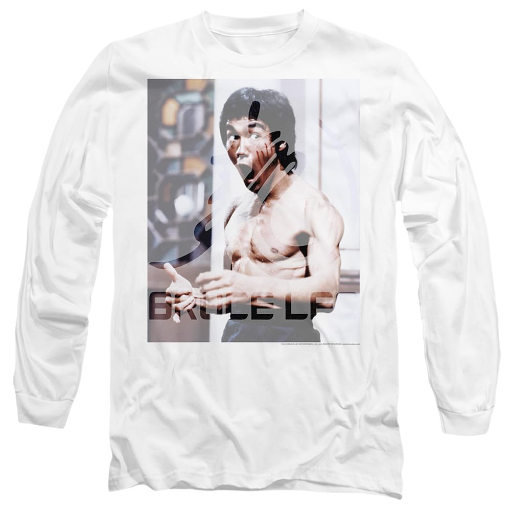 Men's White Other Bruce Lee Revving Up Long Sleeve T-Shirt in Size M, Sports Direct