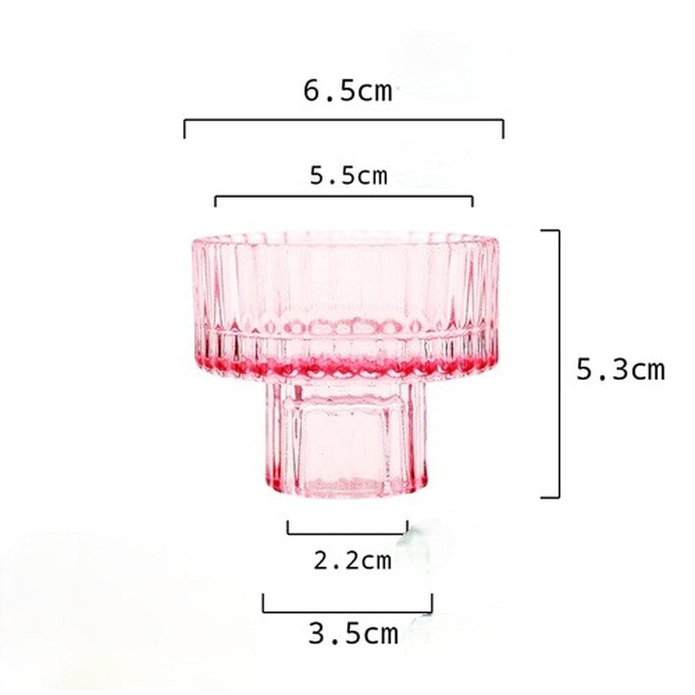 Nordischer rosafarbener europäischer Kerzenhalter aus Glas