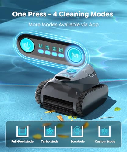 Image of C1 Cordless Pool Cleaner Robot with 180 Mins, Powerful Triple-Motor Suction, Wall & Waterline Deep Cleaning, Smart Paths with APP, Dual-Layer Filtration, for Inground Pools (Dusk Blue)