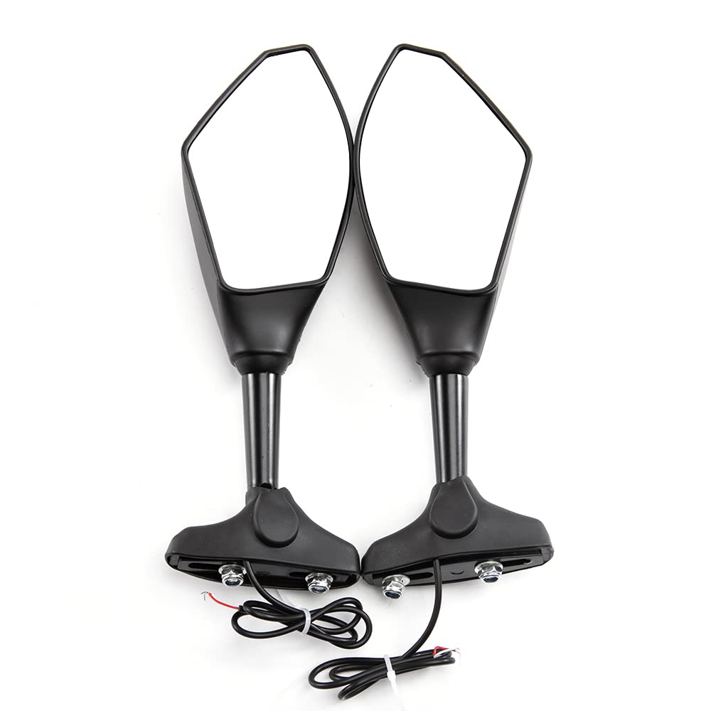 Moto Rétroviseur latéral avec clignotants LED Universel pour Cruiser Street Sport Bike (A)