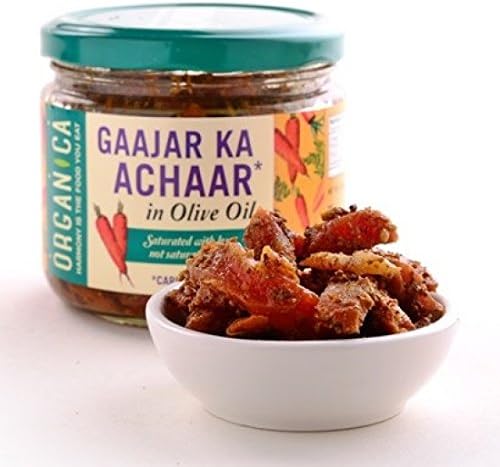 Organica (Delhi) Gaajar Ka Achaar Indian Carrot Pickle in Olive Oil - 300 gm