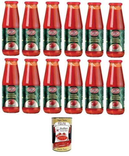 Saom Passata di Pomodoro Tradizionale Classica - Puré de tomate (680 g, 680 g, 12 x 680 g, 400 g)