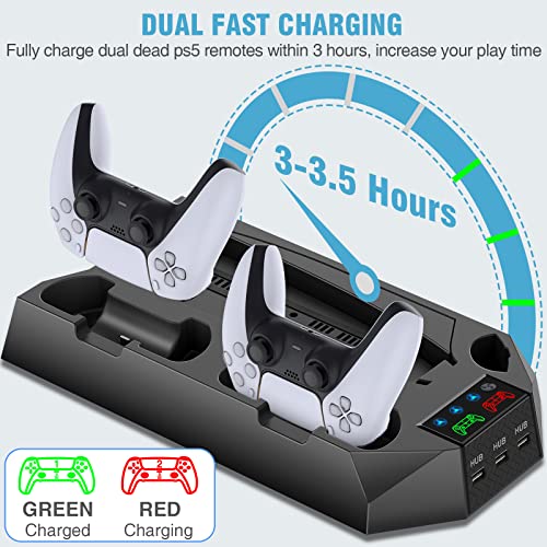 Ps5 Stand With Cooling Station And Dual Controller Charging Station For Ps5 Digital Edition, Ps5 Disc Version,Cykoarmor Ps5 Cooling Fan With Headset Holder And 3 Adjustable Fan Speeds Black #TOP5