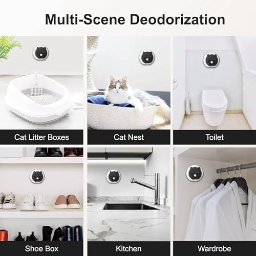 Image of Pet Smart Air Purifier 99.9% Deodorization - Home Cat Litter Deodorizer - Rechargeable 3600 mAh- Suitable for All Kinds of Cat Litter Box and Room- Shoe Box, Toilet- Cabinets and Inside The Car.