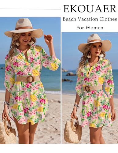 Image of Ekouaer Swimsuit Coverup for Women Bathing Suit Cover Up 2026 Summer Beach Vacation Outfits