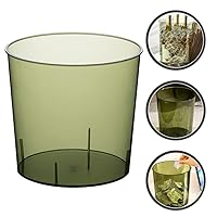 Vista 6 de LIFKOME Cubo de basura pequeño transparente para basura de plástico, contenedor de basura redondo transparente, contenedor de basura, contenedor