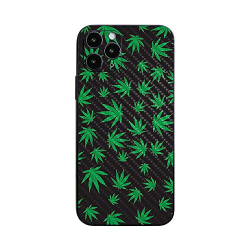 MightySkins Carbon Fiber Skin for Apple iPhone 12 Pro - Marijuana | Protective, Durable Textured Carbon Fiber Finish | Easy to Apply, Remove, and Change Styles | Made in The USA