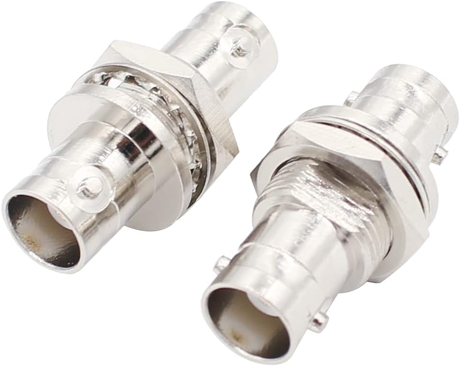 exgoofit BNC Female to Female Adapter Bulkhead Connector Coax Extension BNC Coupler for CCTV Security Camera System … (4-Pack)