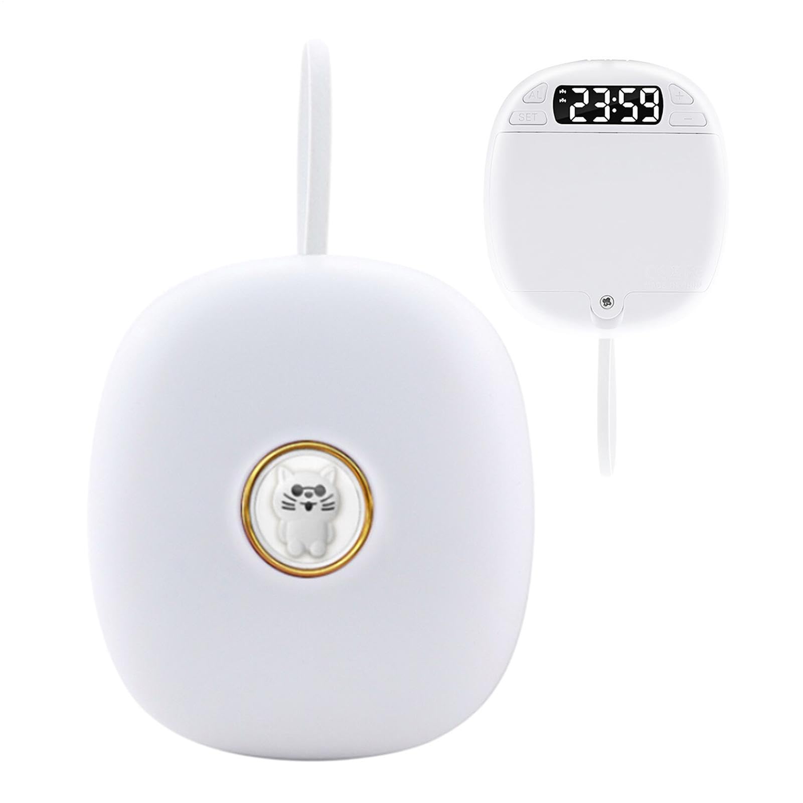 Vibrating Alarm Clock – Mute LED Silent Cat Clock | Battery Operated Cute Animal Clocks, Loud Vibrating Up Device | For Heavy Sleepers Hard Of Hearing Deaf Teens Bedroom Office Bedside Morning Us