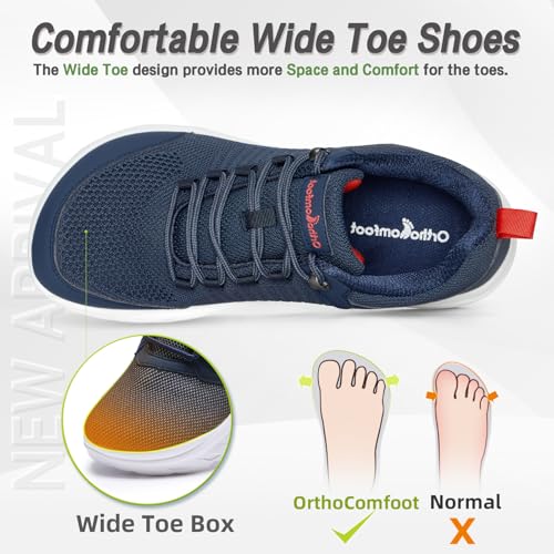 Image of OrthoComfoot Men's Orthopedic Comfortable Diabetic Wide Shoes: Wide Toe Box Arch Support Plantar Fasciitis Sports Sneakers,Fashion Casual Hammer Toes Shoes for Foot and Heel Pain Relief